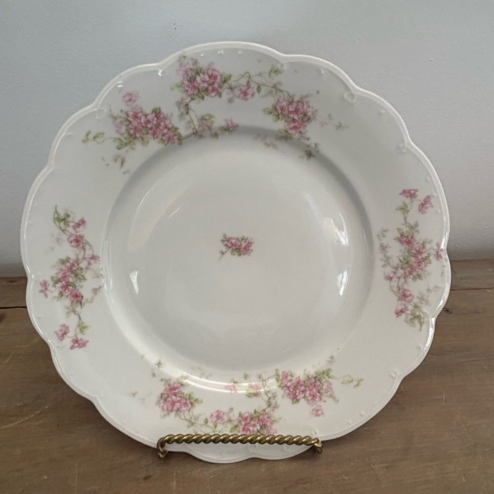 Antique MZ Moritz Zdekauer Austria IMPERIAL VIENNA 9.5 in. Pink Floral Plate.